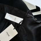 Black Wool Contrast Sleeve Varsity - Men's