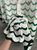 Green Wave Knit Shirt - Men's