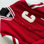 Black Wool Contrast Sleeve Varsity - Men's