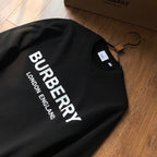 Black Cotton Diagonal Text Crewneck - Men's