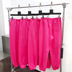 Pink Cotton Graphic Joggers - Men's