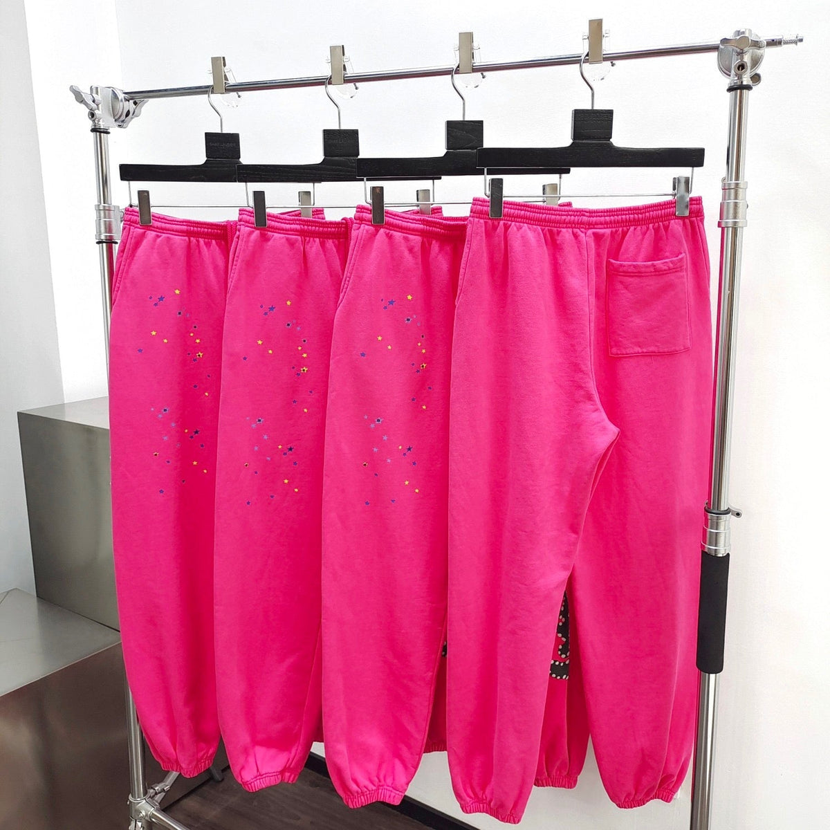Pink Cotton Graphic Joggers - Men's