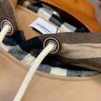 Black Cotton Check Lined Pullover - Men's