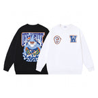 Black Cotton Patch Crewneck - Men's