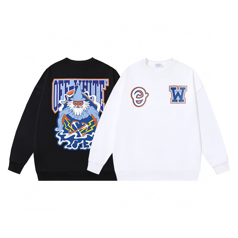 Black Cotton Patch Crewneck - Men's