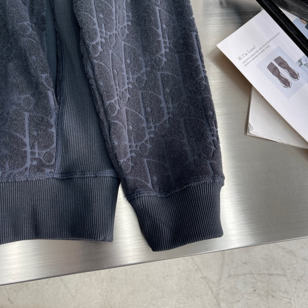 Black Cotton Plain Zip-Through - Men's