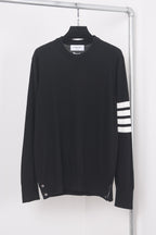 Grey Wool Four-Bar Crewneck - Men's