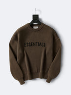 Cream Wool Text Logo Crewneck - Men's