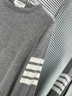 4-Bar Crewneck Navy Knit - Men's