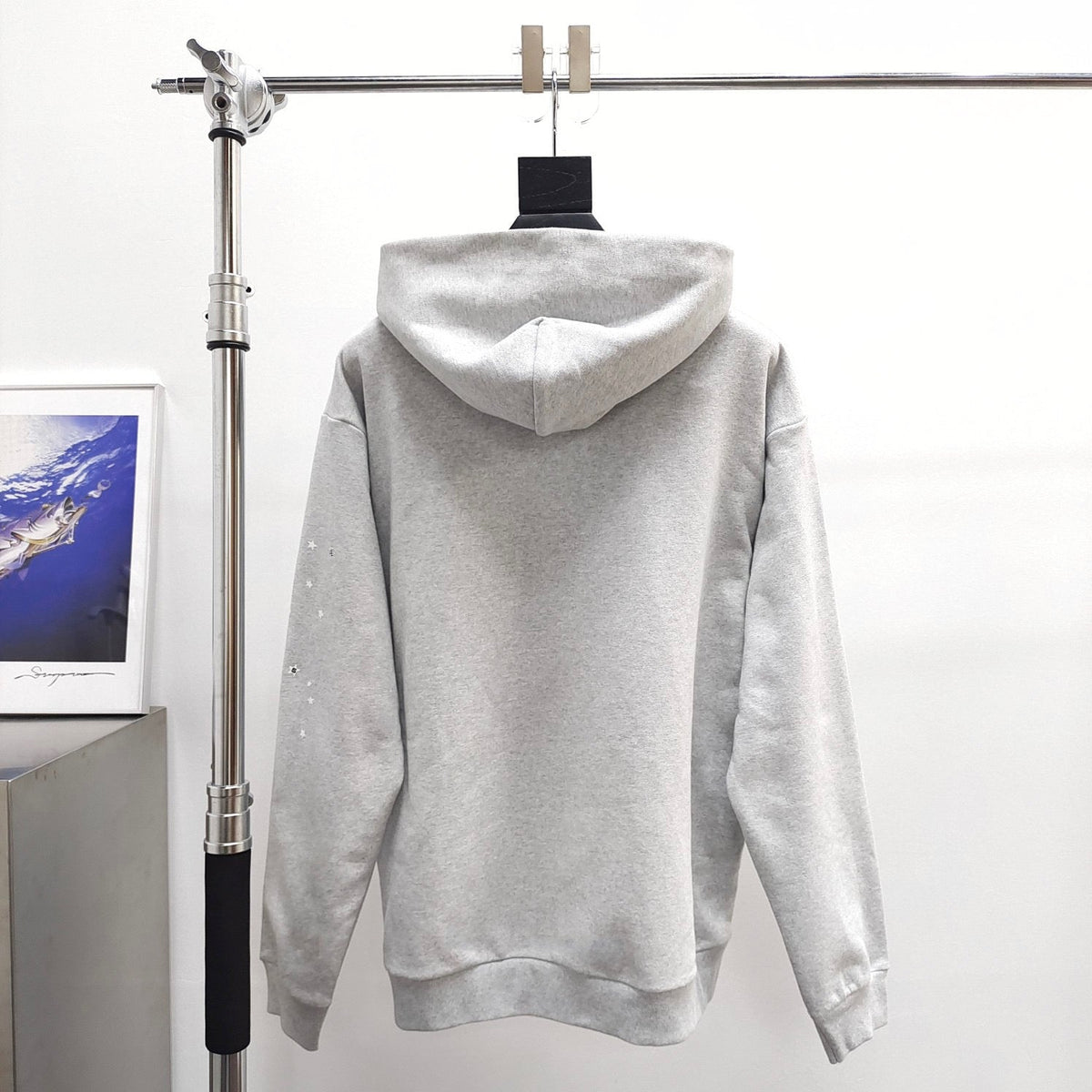 Grey Cotton Web Graphic Pullover - Men's