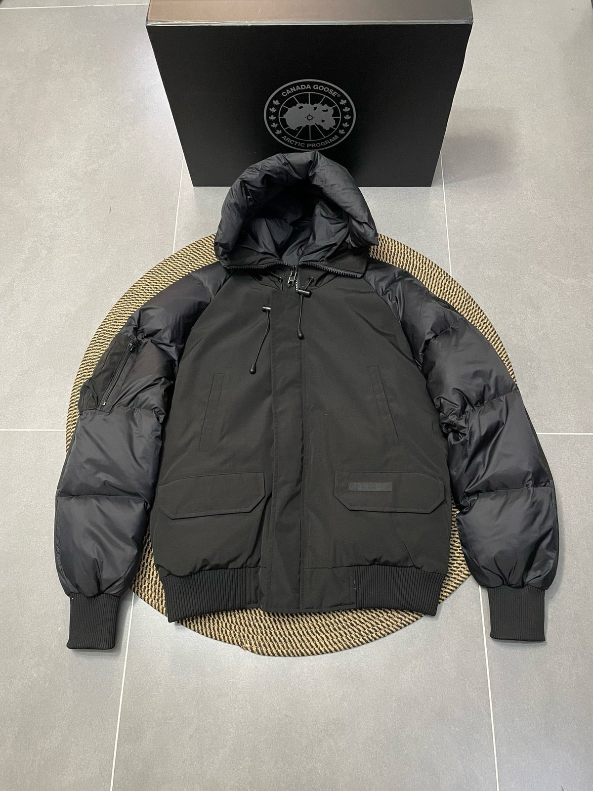 Black and White Puffer Jacket - Men's