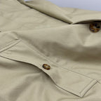 Khaki Cotton Single-Breasted Car Coat - Men's