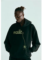 Black Cotton Slogan Pullover - Men's