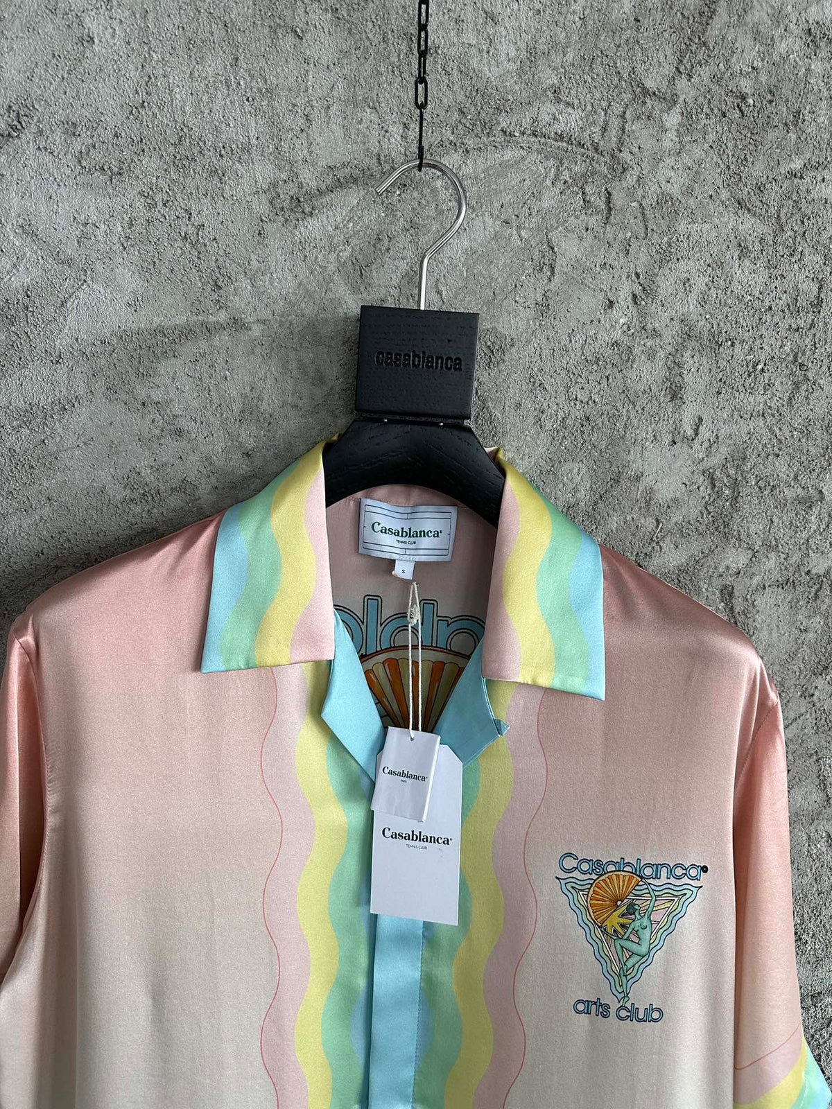 Pastel Scenic Print Silk Shirt - Men's