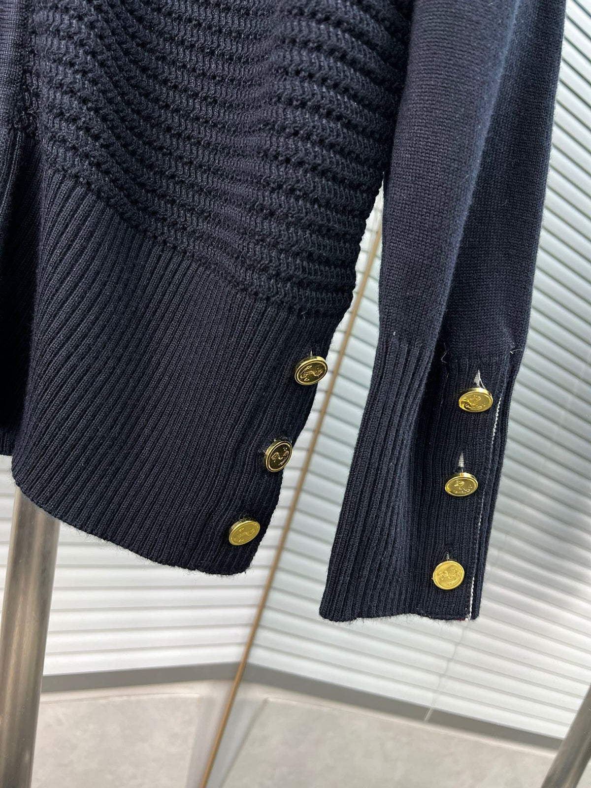 Grey Knit Cardigan - Men's