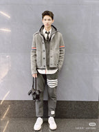 Shawl Collar Cardigan Grey - Men's