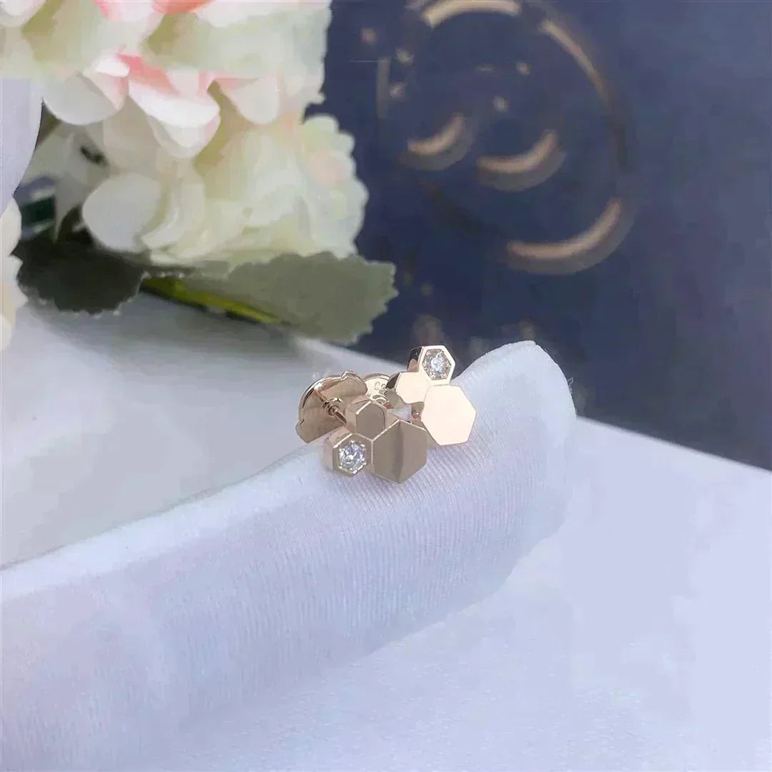 Bee Love Rose Gold Diamond Earrings – LUX VERSE Luxury Designer Fashion Outlet