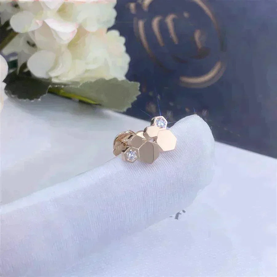 Bee Love Rose Gold Diamond Earrings – LUX VERSE Luxury Designer Fashion Outlet