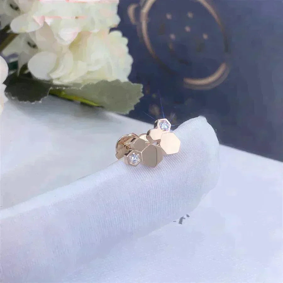 Bee Love Rose Gold Diamond Earrings – LUX VERSE Luxury Designer Fashion Outlet