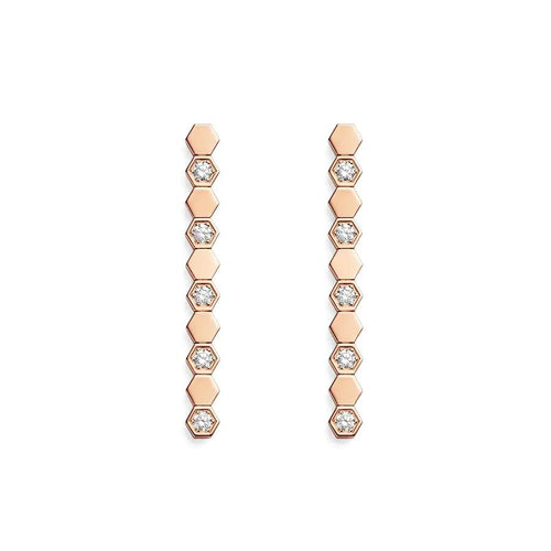Bee Love Rose Gold Diamond Long Earrings – LUX VERSE Luxury Designer Fashion Outlet