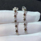 Bee Love Silver Diamond Long Earrings – LUX VERSE Luxury Designer Fashion Outlet