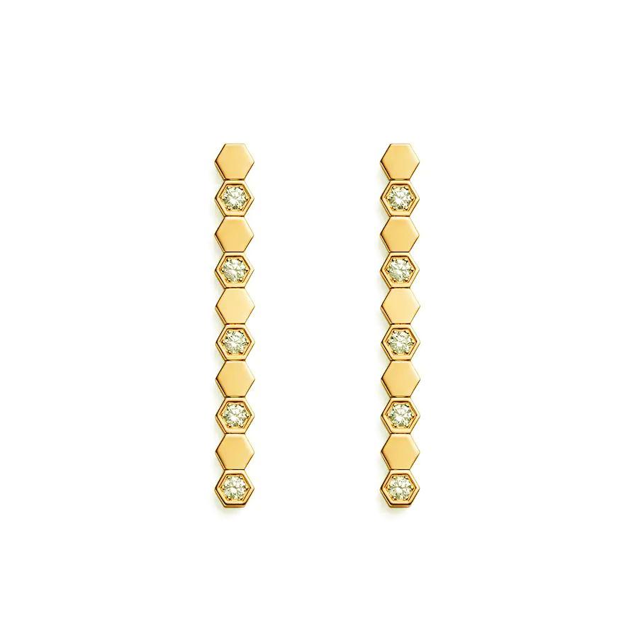 Bee Love Gold Diamond Long Earrings – LUX VERSE Luxury Designer Fashion Outlet