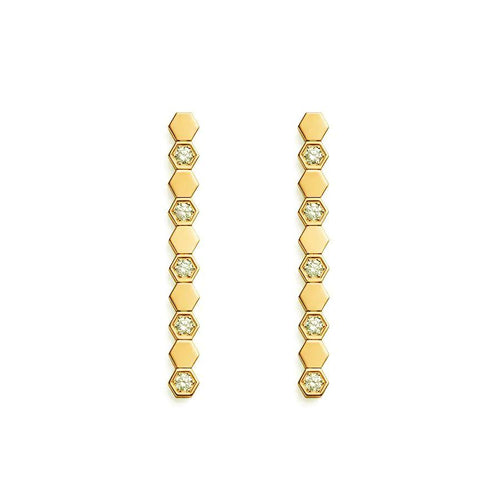 Bee Love Gold Diamond Long Earrings – LUX VERSE Luxury Designer Fashion Outlet