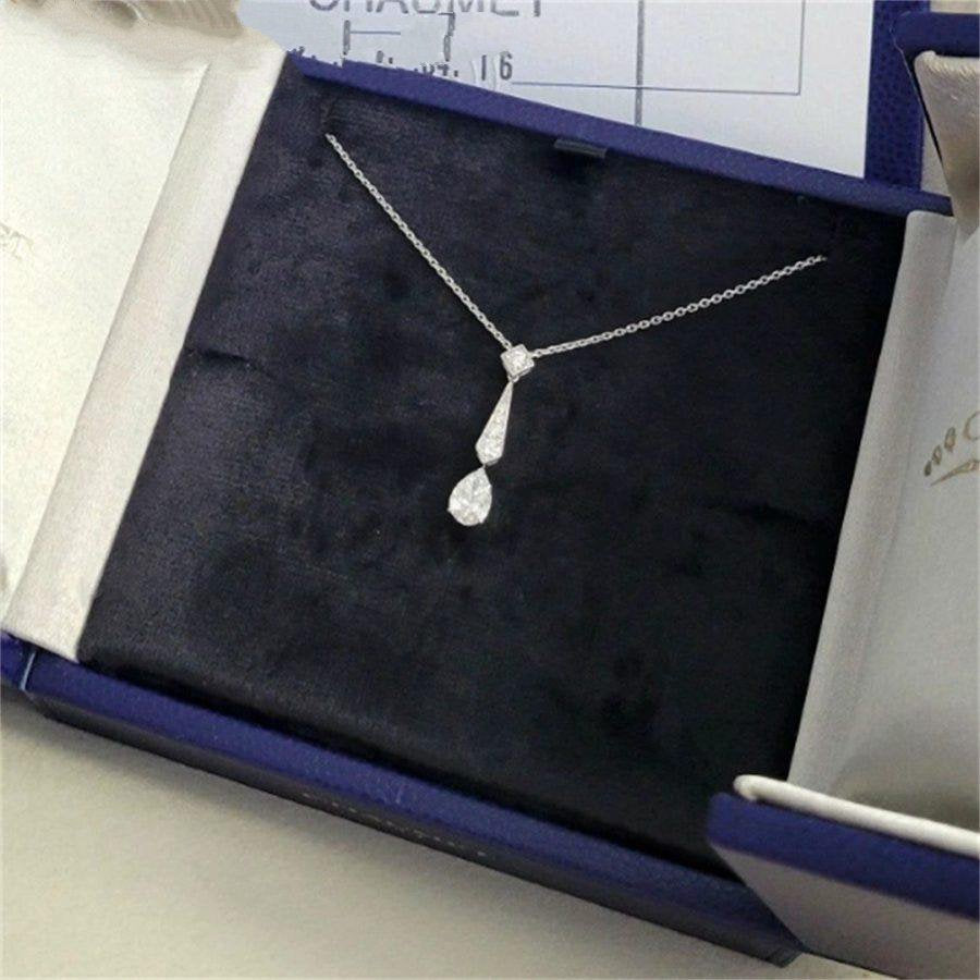Josephine Silver Diamond Necklace – LUX VERSE Luxury Designer Fashion Outlet