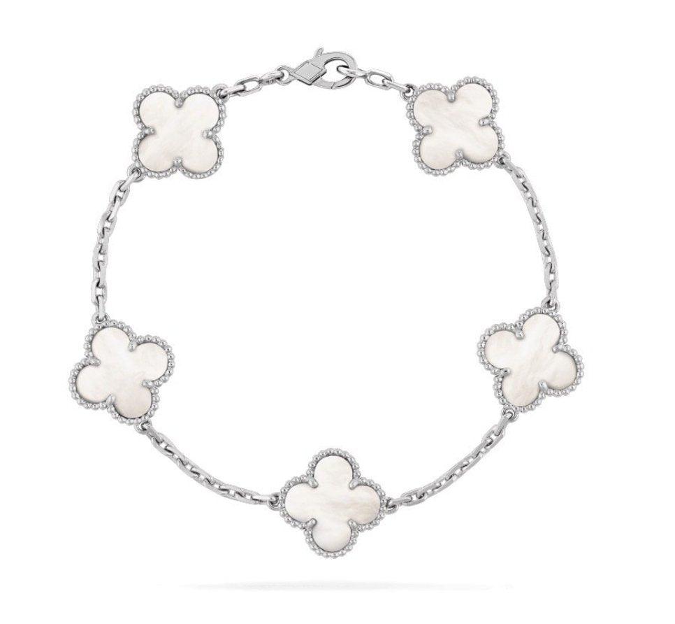 Clover Bracelet | Silver Pearl – original Packaging, Certificates included – LUX VERSE Luxury Designer Fashion Outlet