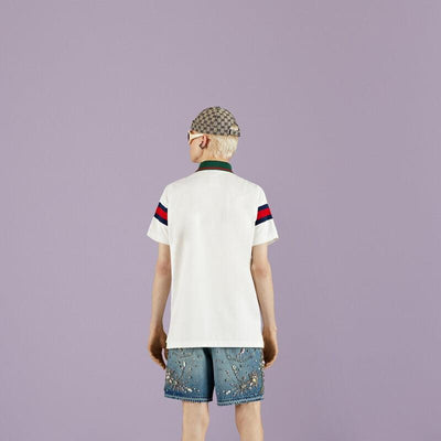 Cotton jersey polo with Web - Lux Studios