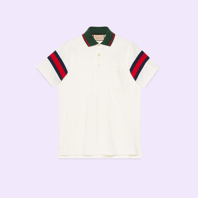 Cotton jersey polo with Web - Lux Studios