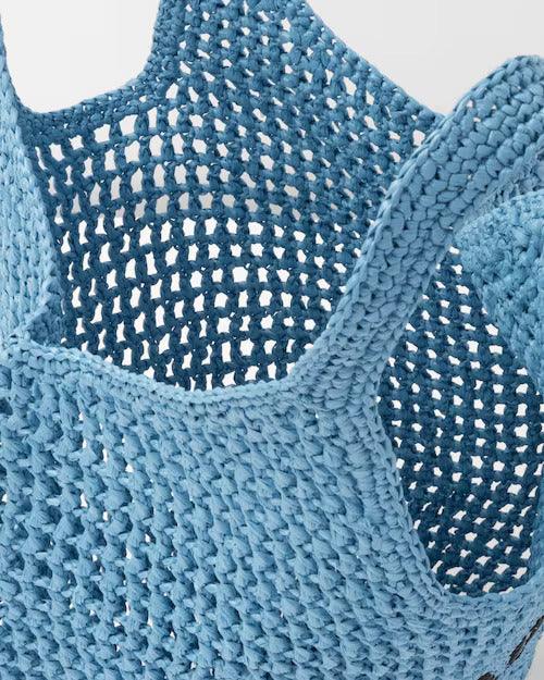 Crochet tote bag – this tote bag with a soft, deconstructed design is made of raffia-effect yarn, a – LUX VERSE Luxury Designer Fashion Outlet