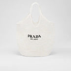 Crochet tote bag – the embroidered lettering logo decorates the front of this accessory that – LUX VERSE Luxury Designer Fashion Outlet