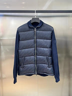 Navy Nylon Knit Sleeve Quilted - Men's