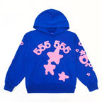 Blue Cotton Star Print Pullover - Men's