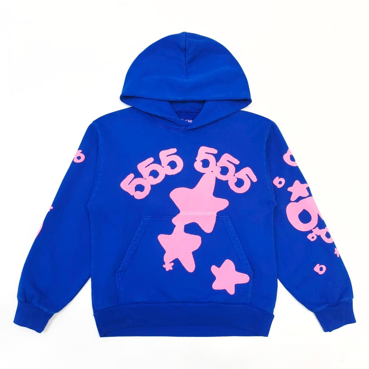 Blue Cotton Star Print Pullover - Men's