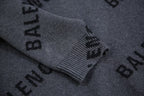 Grey Jacquard Text Print Crewneck - Men's