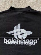 Black Cotton Logo Crewneck - Men's