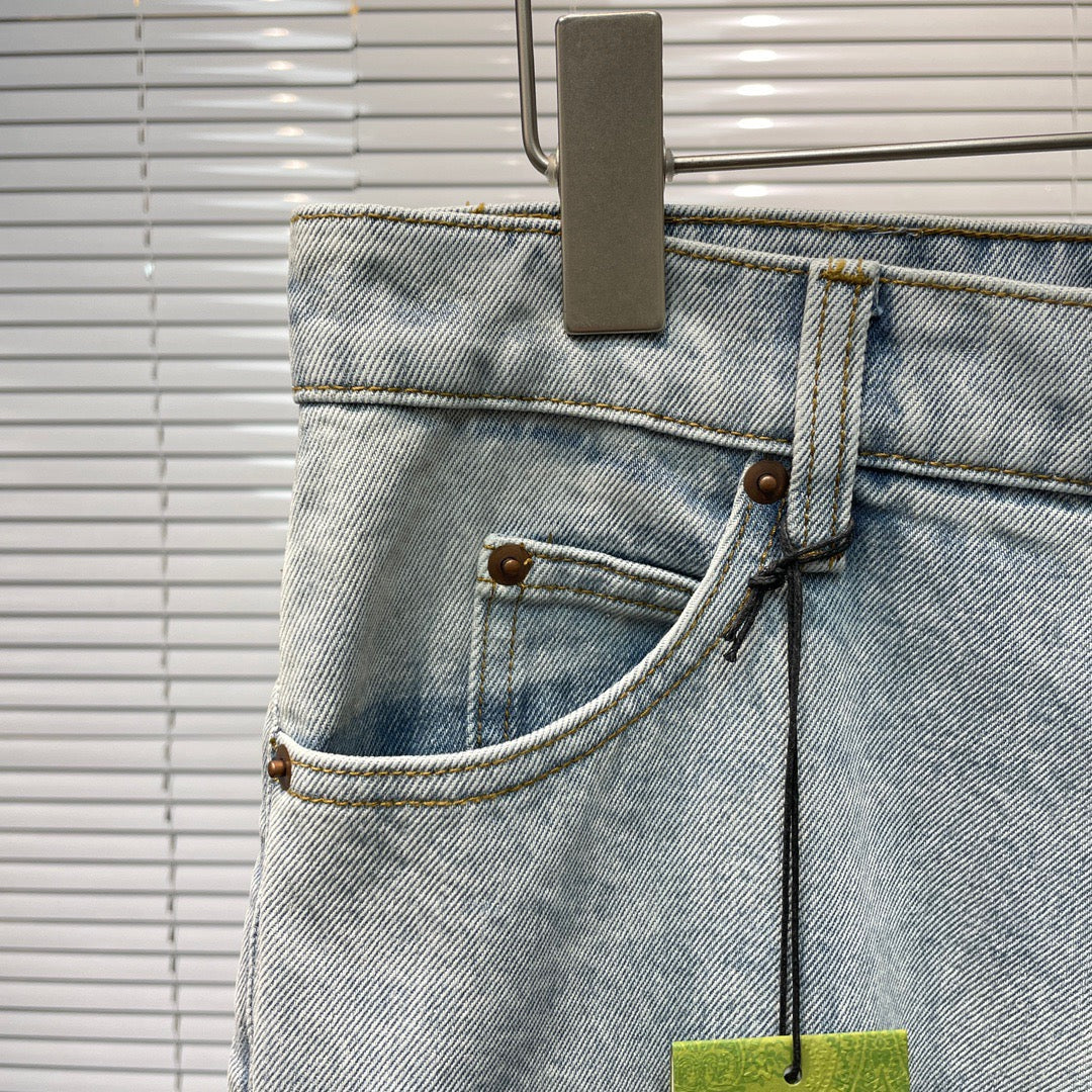 Blue Denim Faded Straight - Women's