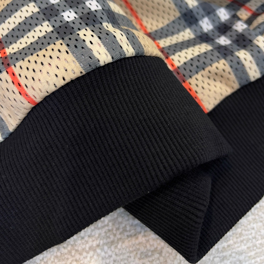 Black Cotton Check Lined Zip-Through - Men's