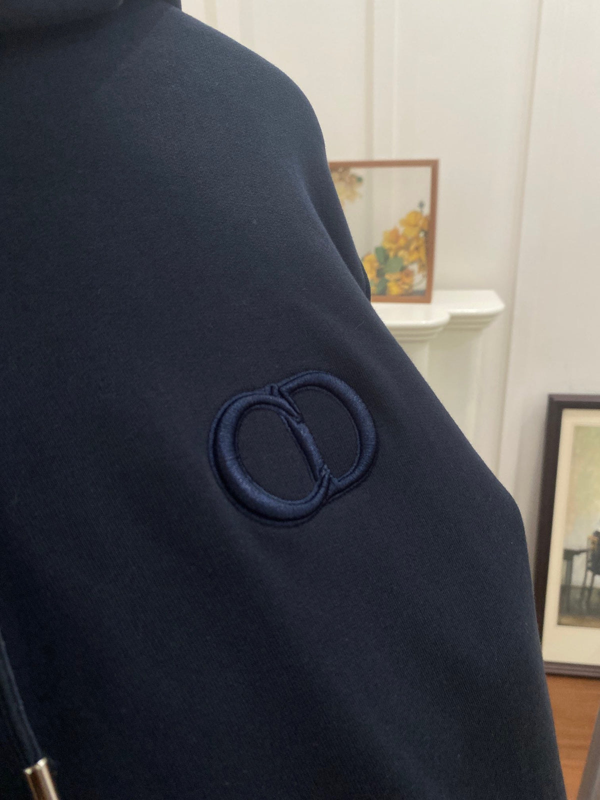 Navy Cotton Plain Pullover - Men's
