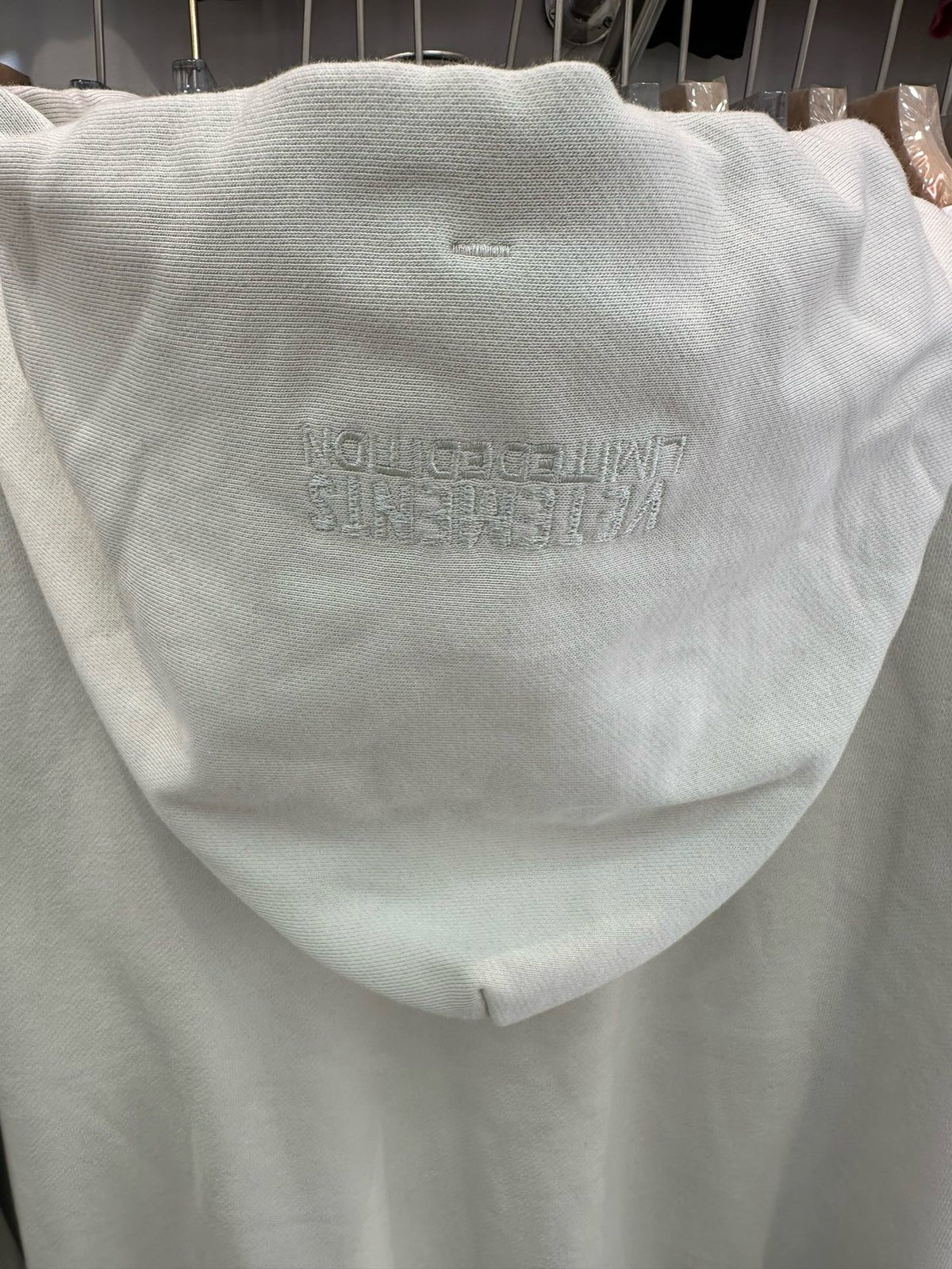 White Cotton Text Logo Pullover - Men's
