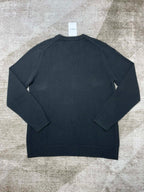 Navy Wool Intarsia Crewneck - Men's
