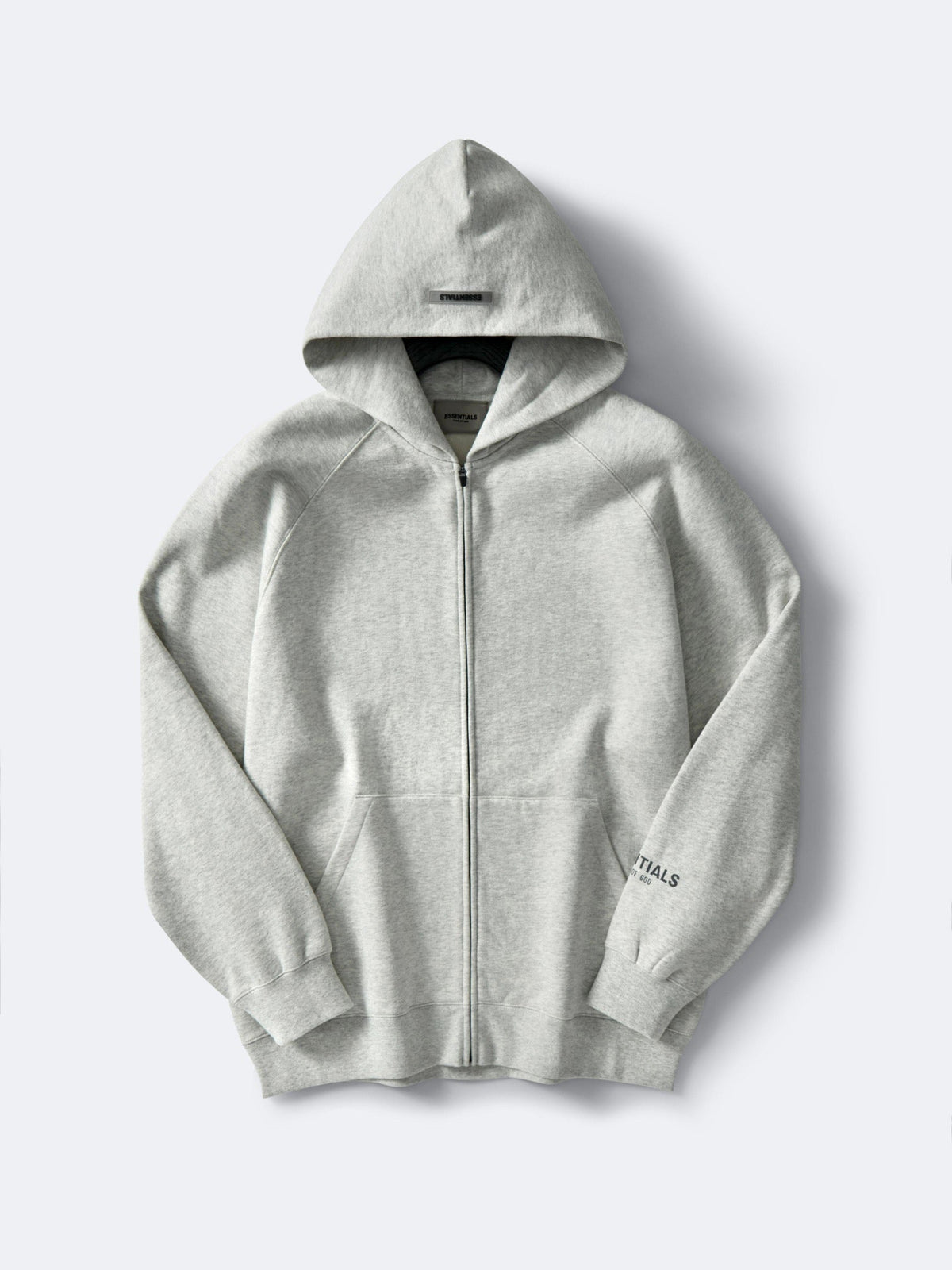 White Cotton Plain Zip-Through - Men's