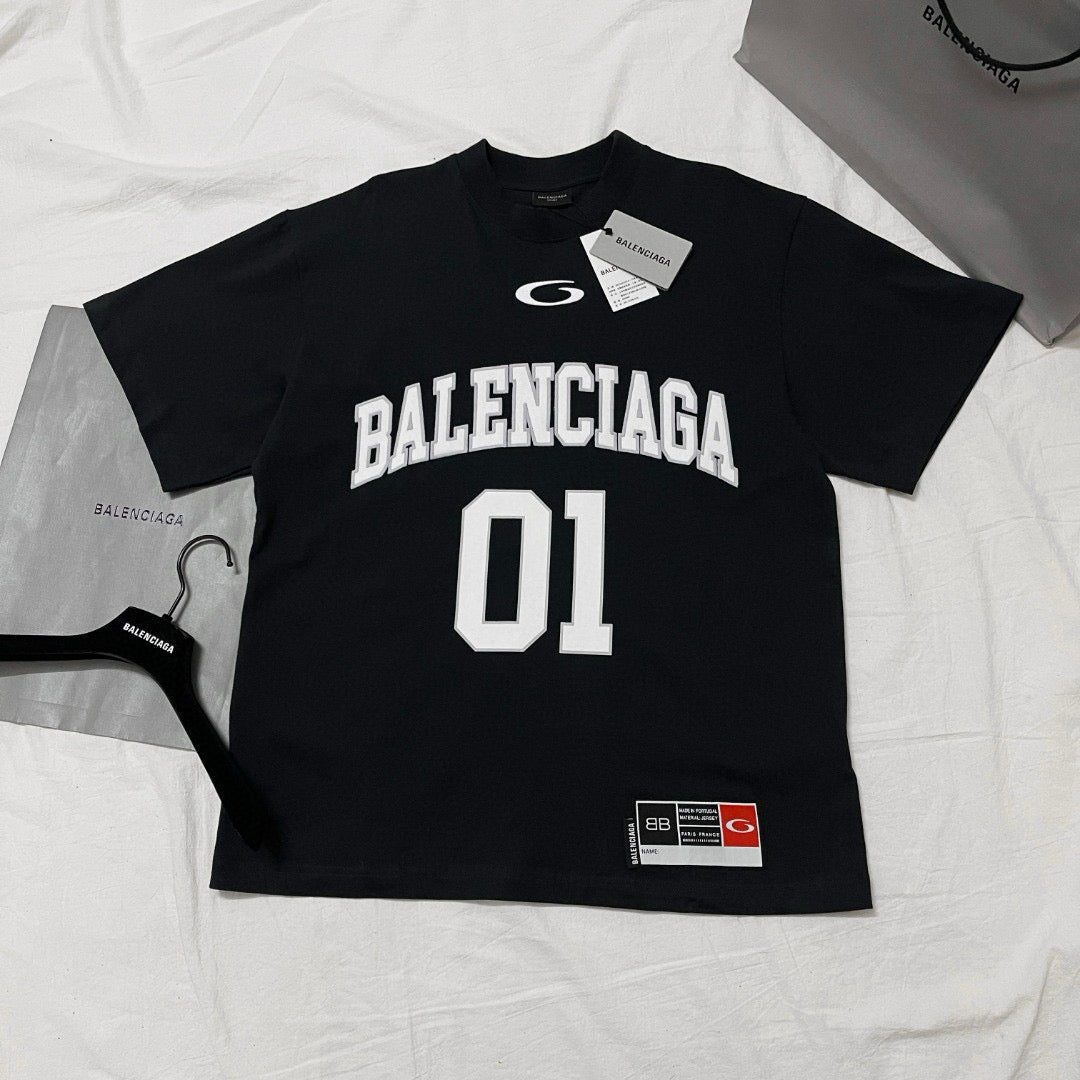 Black Jersey Numeral Short-Sleeve - Men's