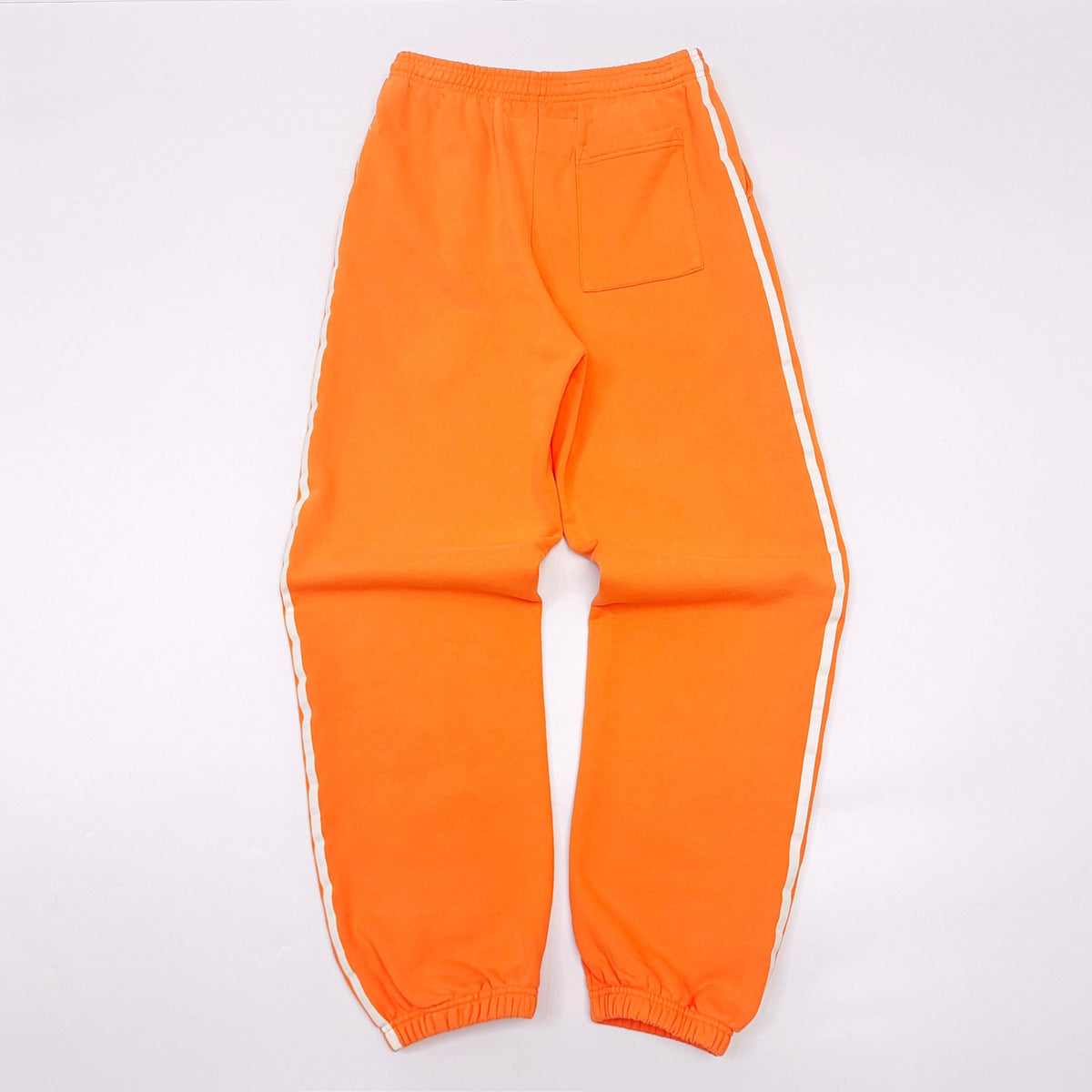 Orange Cotton Text Print Joggers - Men's
