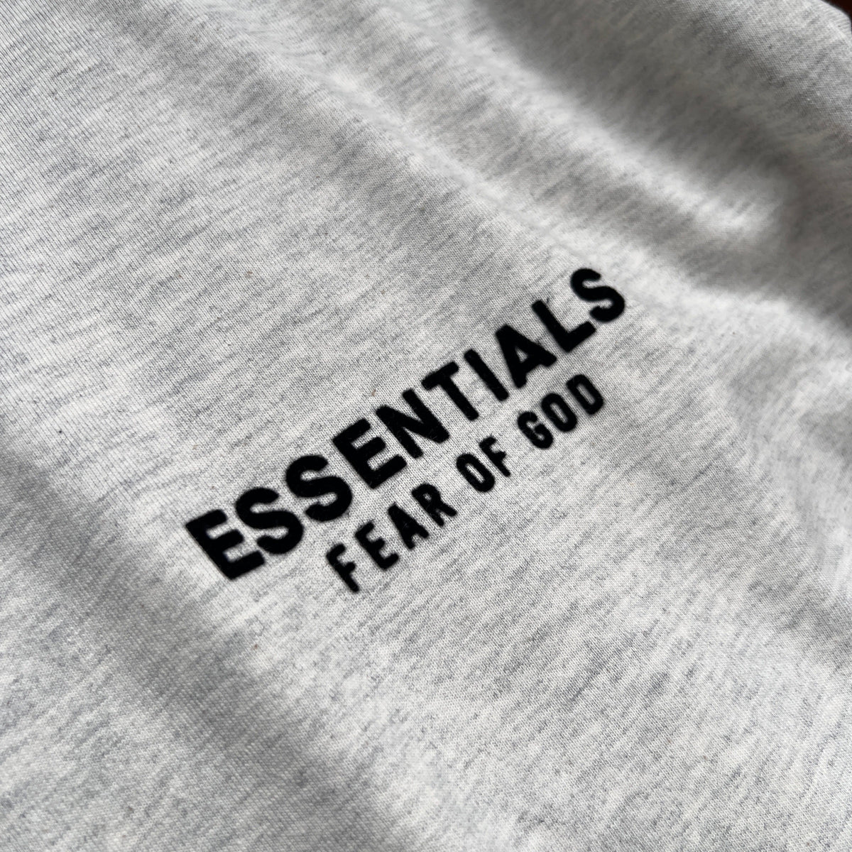 Grey Cotton Text Logo Short-Sleeve - Men's