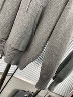 Navy Cotton Striped Sleeve Zip-Through - Men's