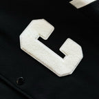 Black Wool Contrast Sleeve Varsity - Men's