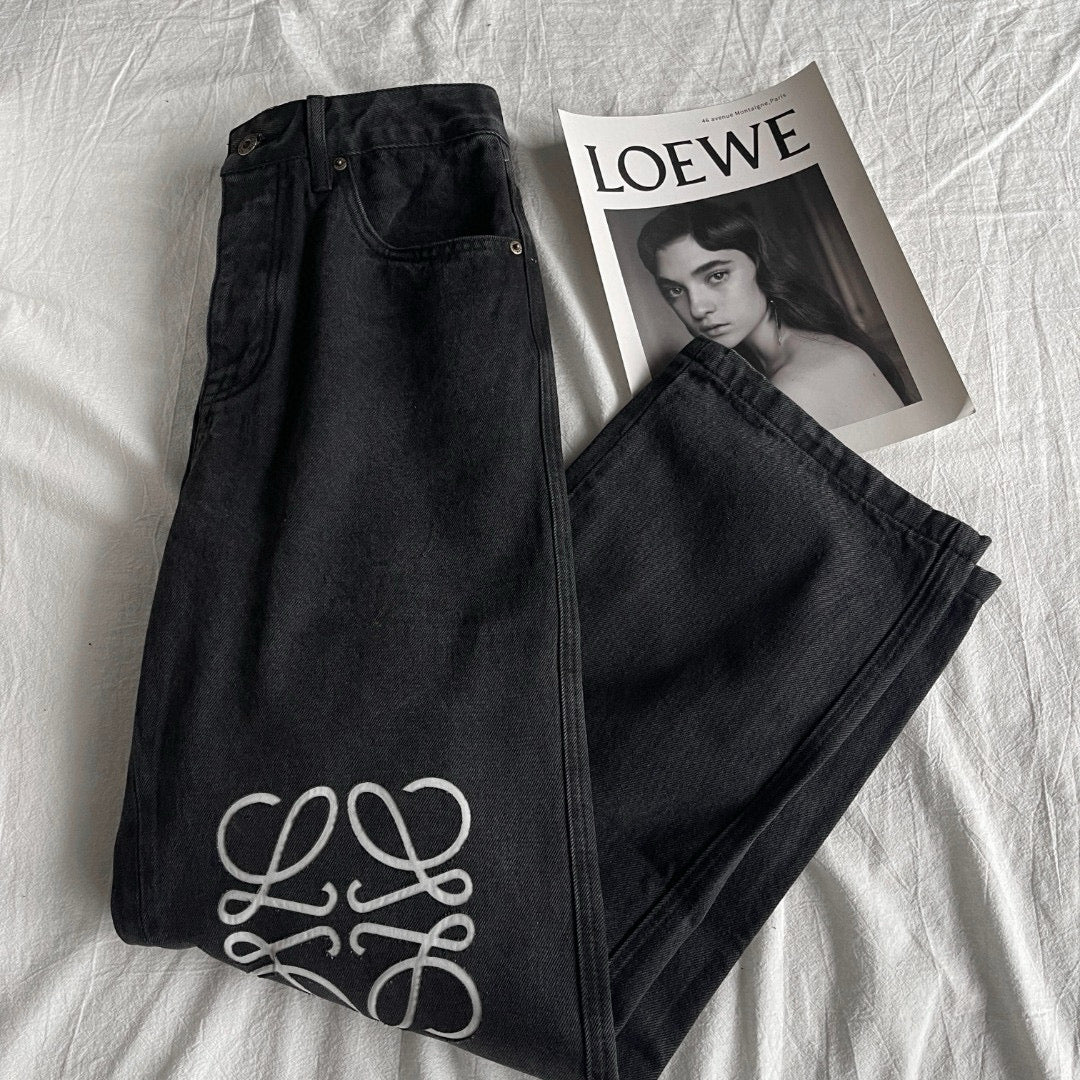 Black Denim Anagram Straight - Men's